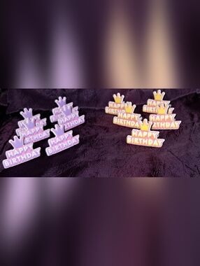 FREE with PURCHASE HAPPY BIRTHDAY plastic RINGS (11)